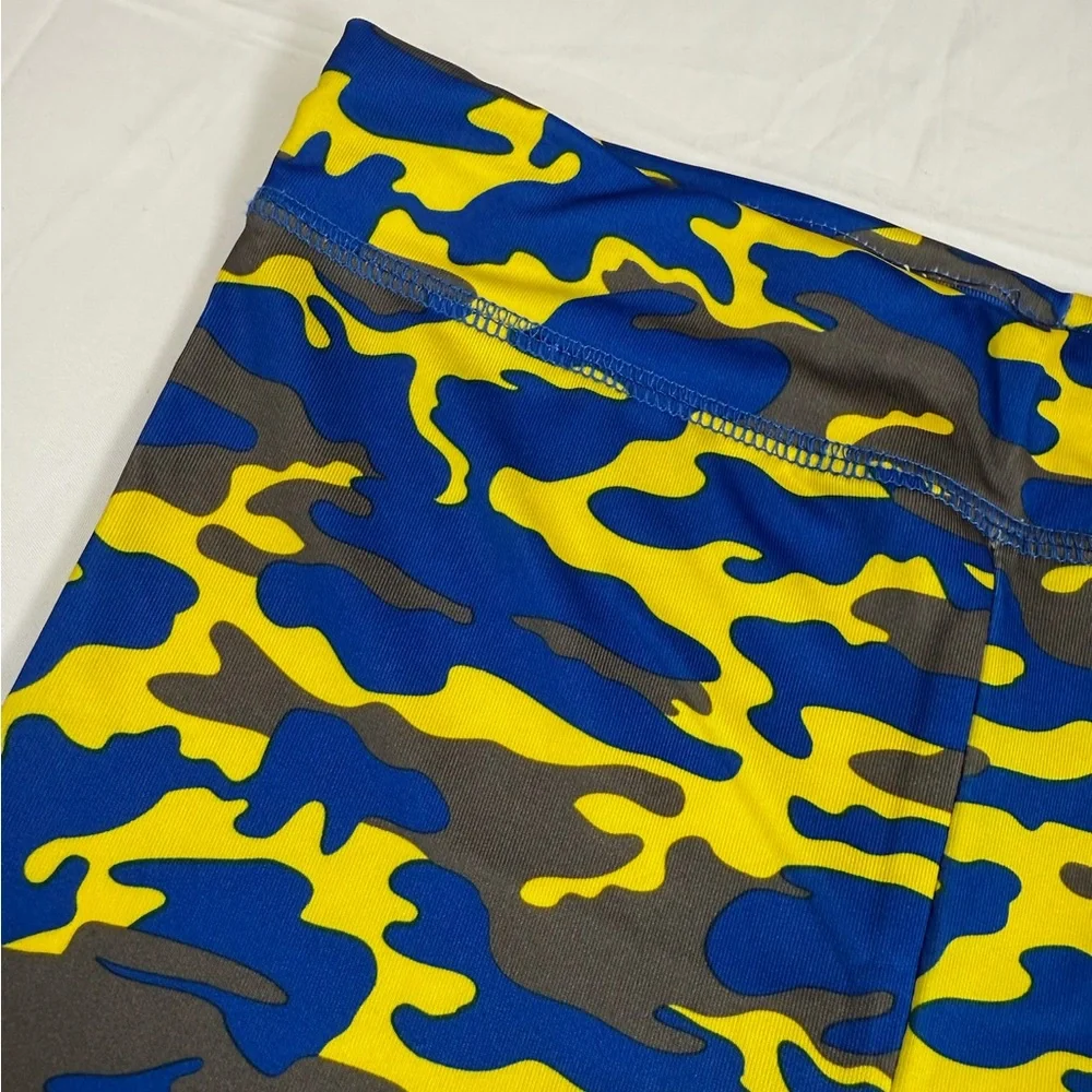 BOY SCOUTS OF AMERICA Cub Scouts Leggings Size‎ 8 Blue Yellow Camo Activewear